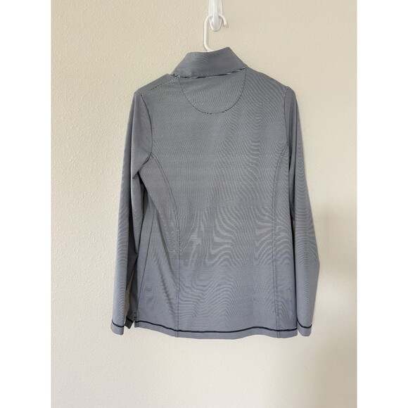 Peter Millar UPF 50 Striped Quarter zip blue Popover base layer Size M Preppy - Picture 2 of 6